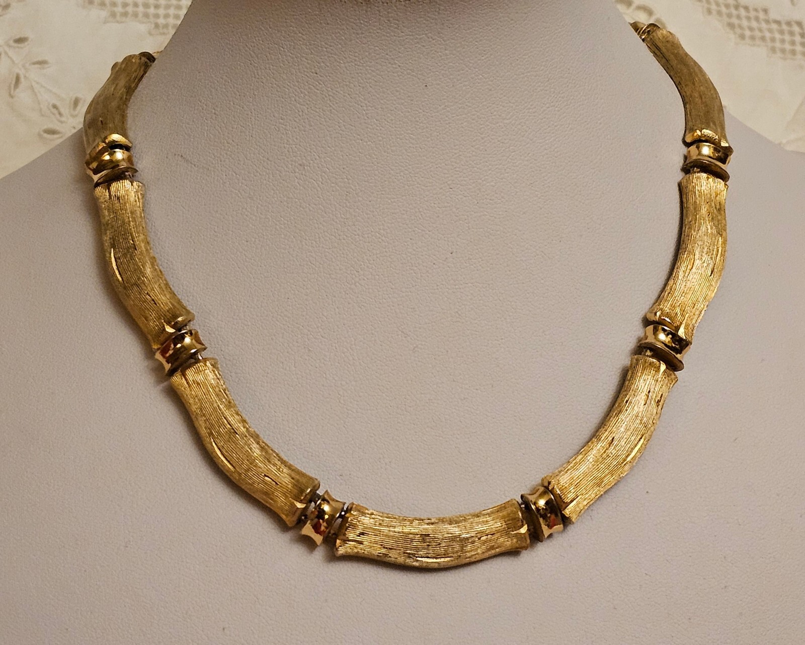 Vintage ORENA PARIS Design France Gold Plated Choker Necklace 1970’s RARE