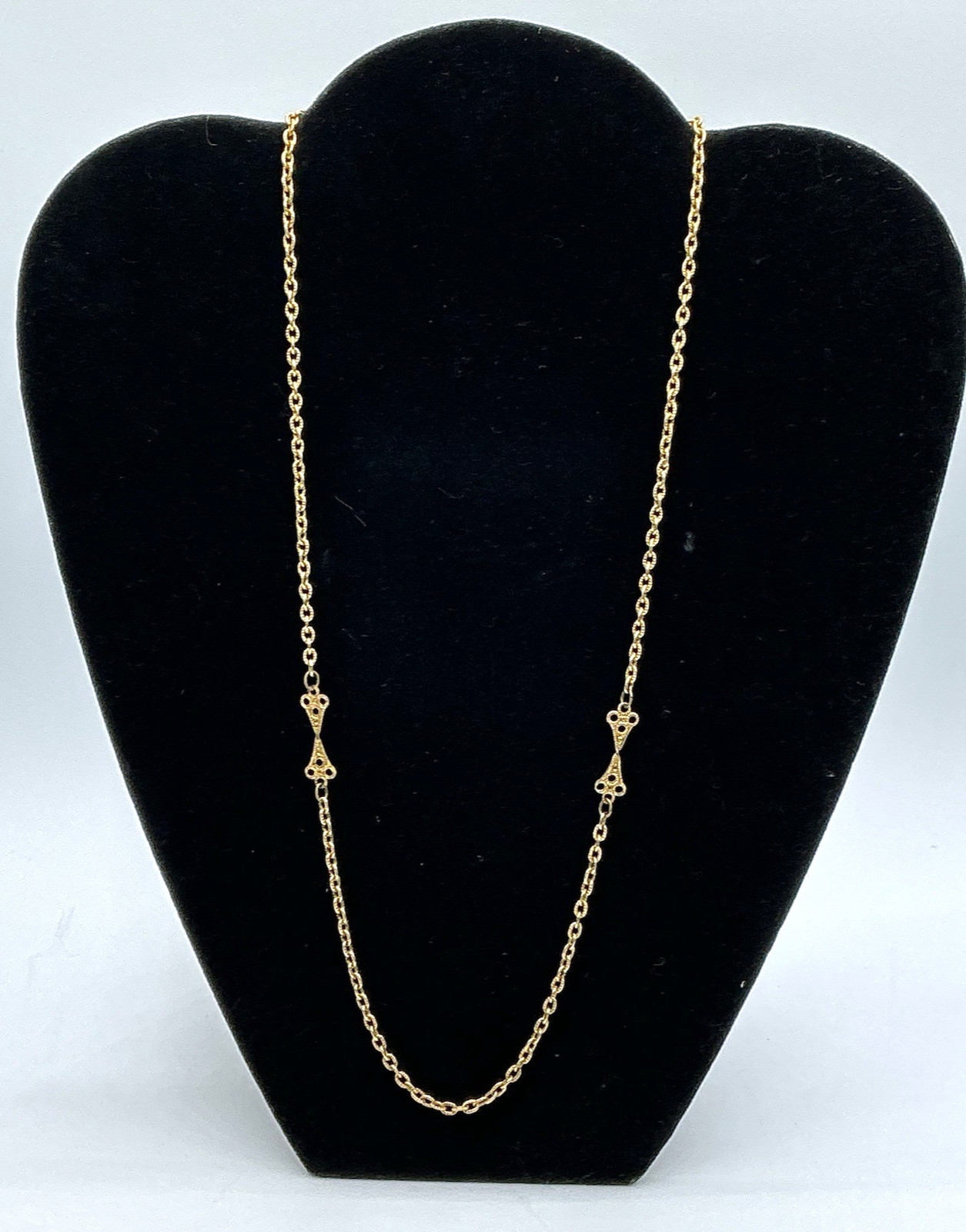 Vintage Freirich Signed Gold Tone Chain Link Slip On 23″ Necklace No Clasp