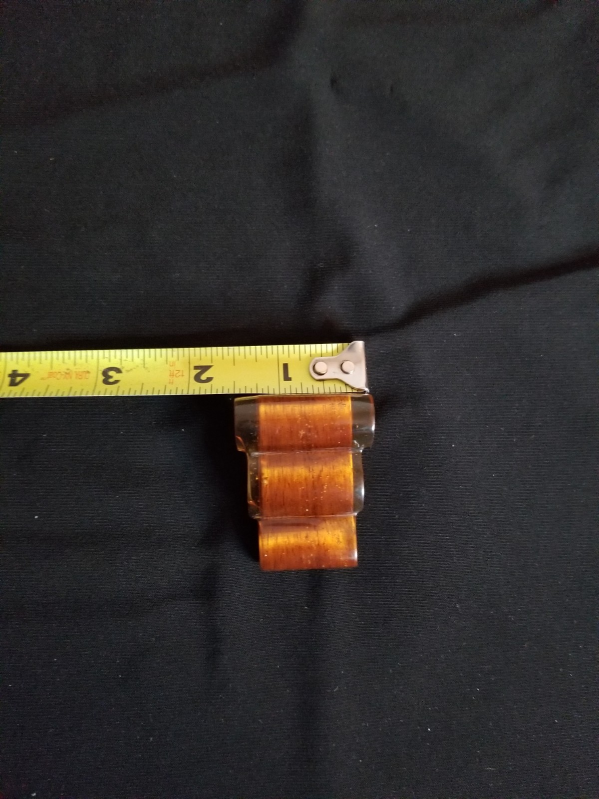Vtg unique wood and bakelite or lucite dress clip