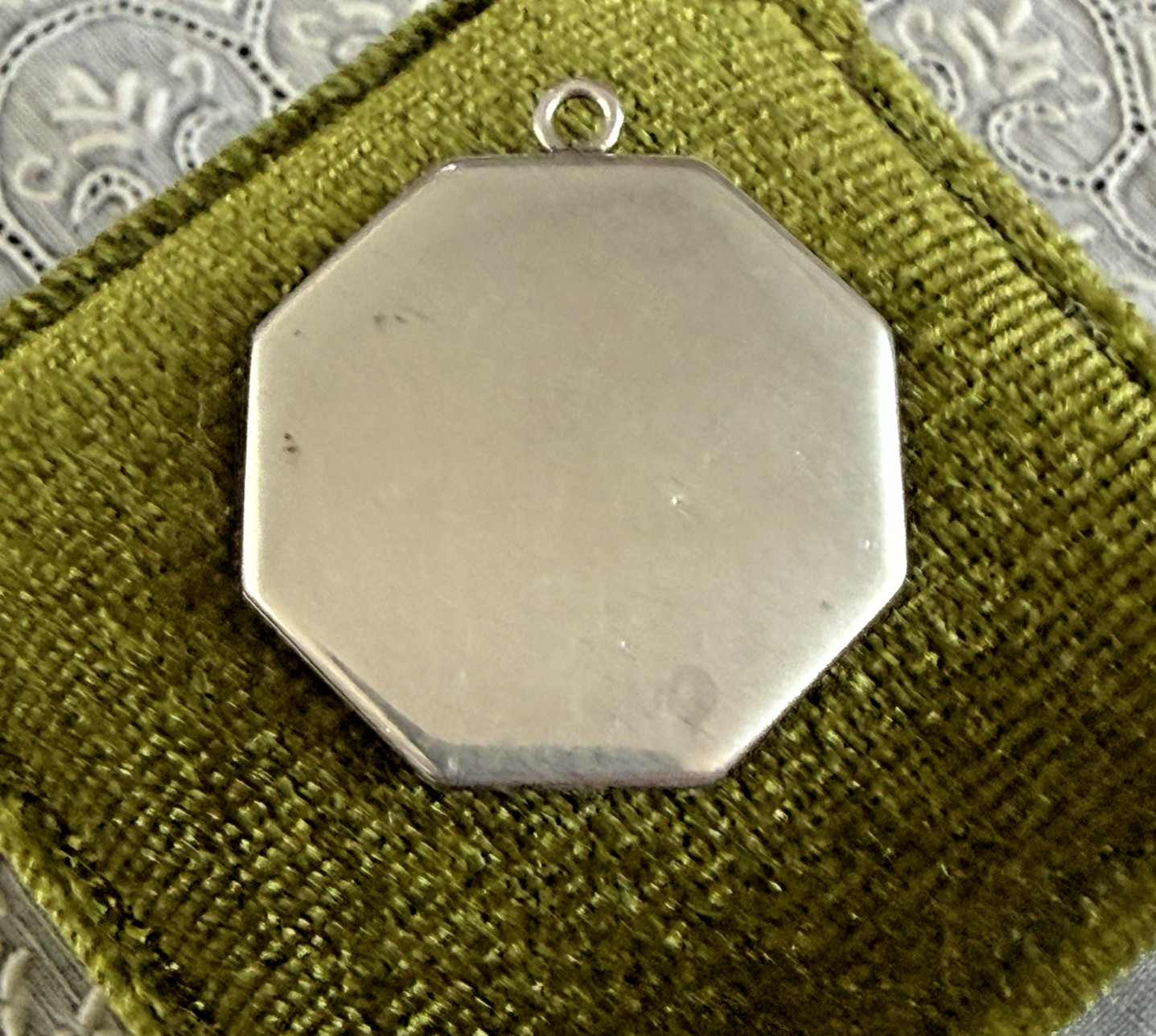 Vintage Art Deco Sterling Guilloche Enamel Religious Sacred Heart Locket Pendant