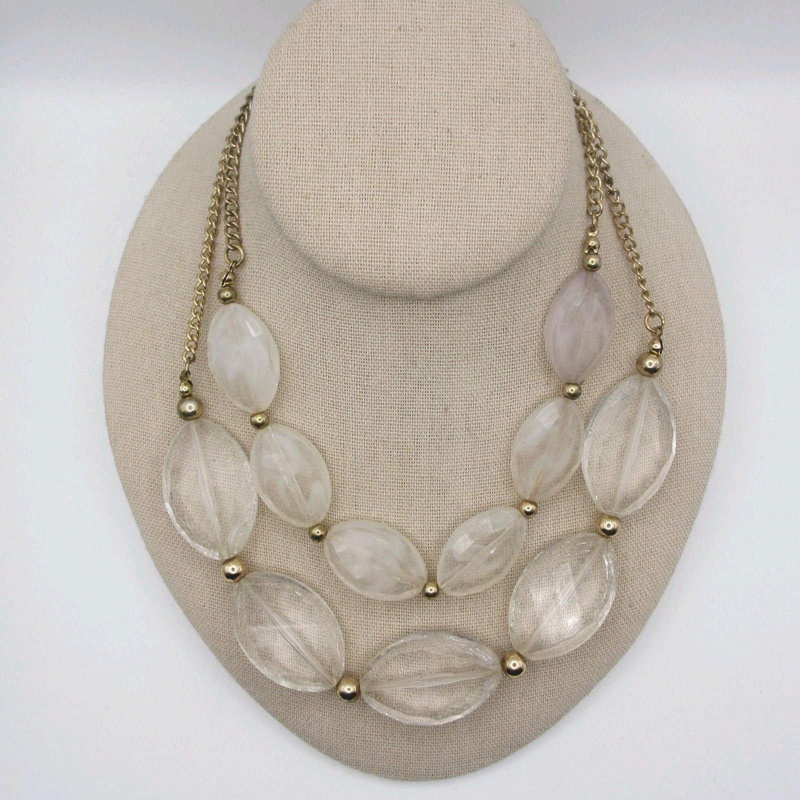 Vintage Lucite Necklace Chunky Layered Statement 19 Inch