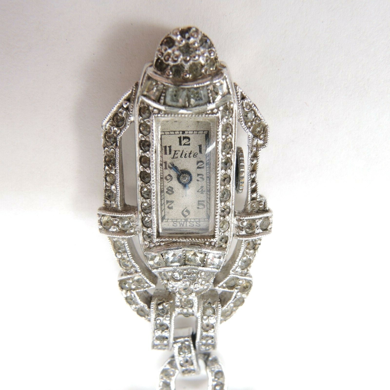 Silver Antique Brooch Nurse Watch Vintage Manual Wind Ollendorff Elite