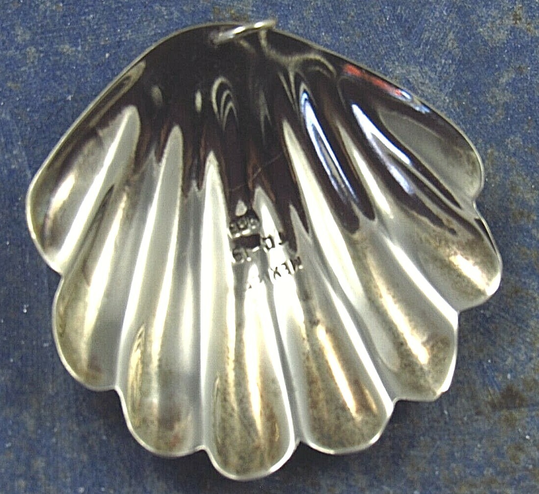 Vtg. Taxco Mexico Sterling Silver Seashell Pendant TD-19 1 7/8″ x 1 3/4″ 9g’s