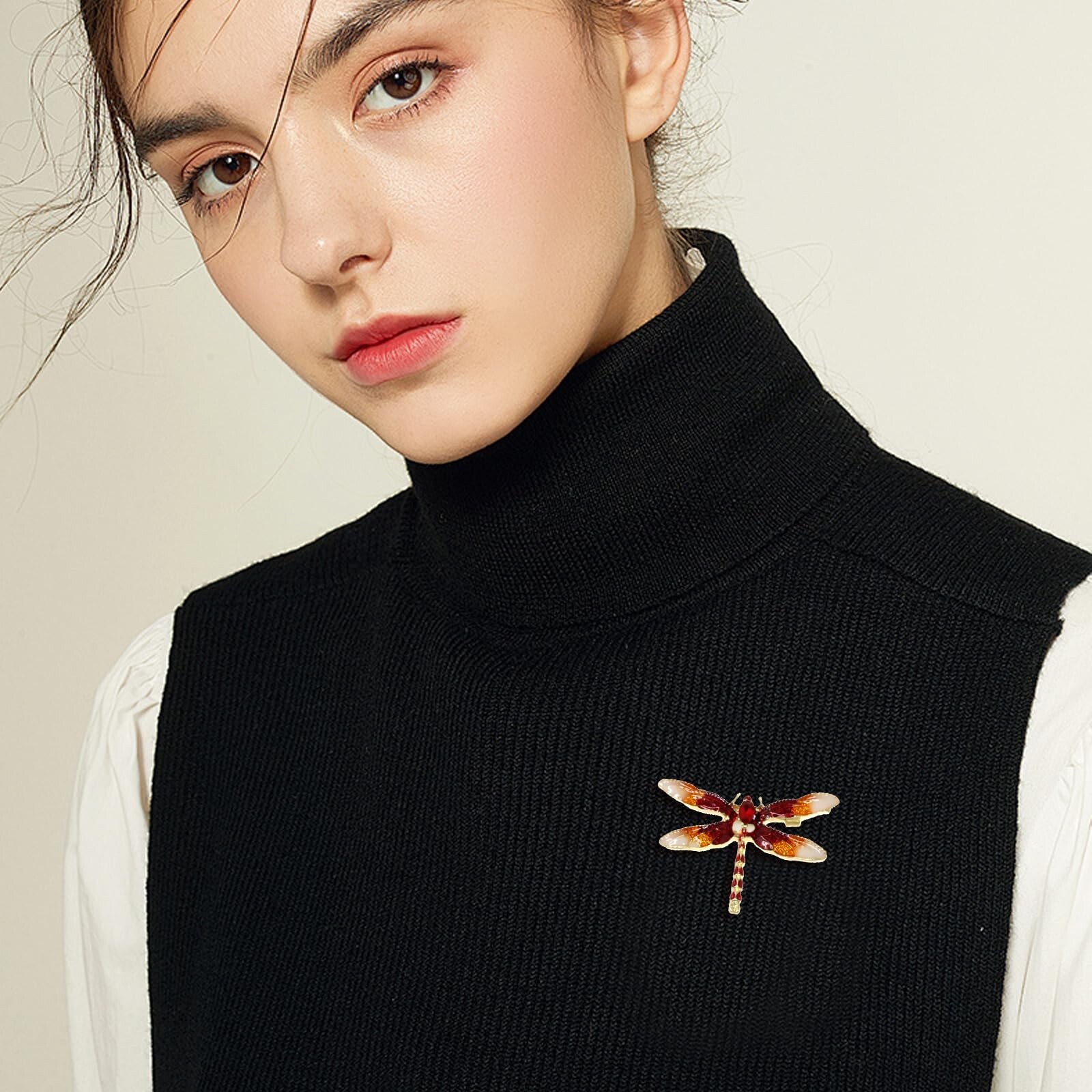 Honbay 4PCS Chic Dragonfly Brooch Pins Enamel Alloy Cute Animal Dragonfly Bro…