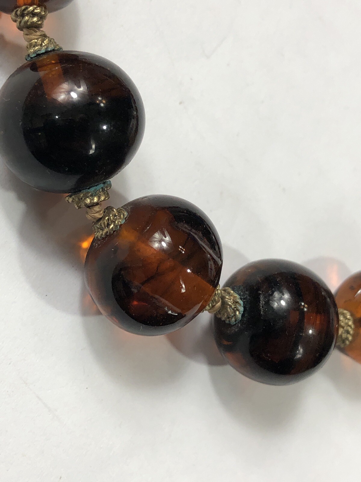 Liz Claiborne Necklace Choker Beaded Faux Amber 15 in to 17 in Length – Vintage