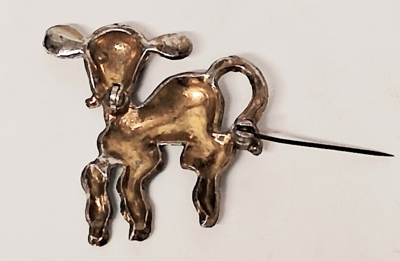 Vintage 1930’s Goldtone And Blue Enamel Cow Calf Brooch