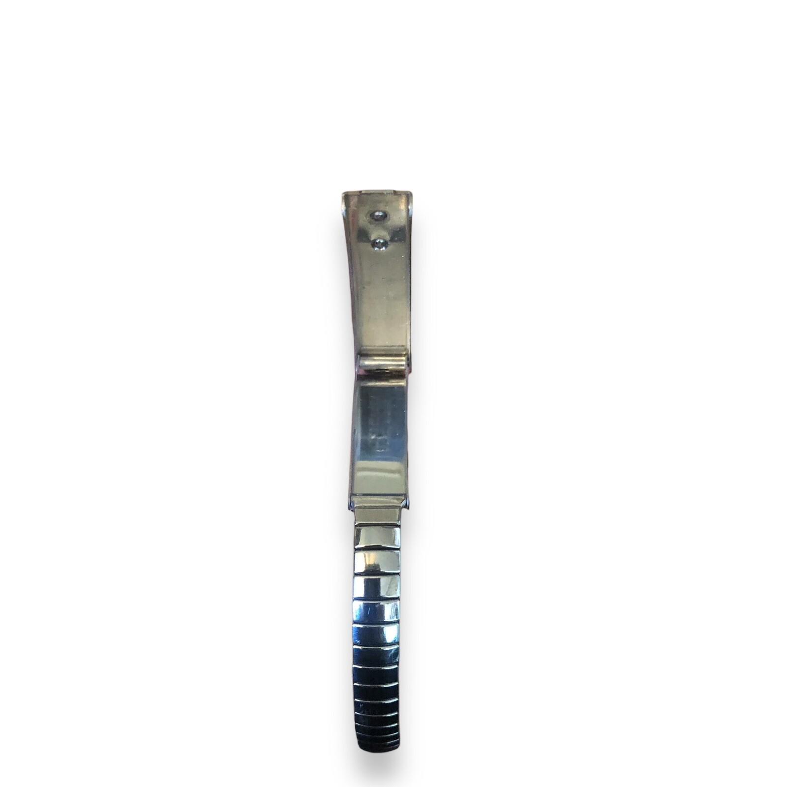 Vintage Stainless Steel Stretch Expansion Medical Fold Open Bracelet Silver Tone