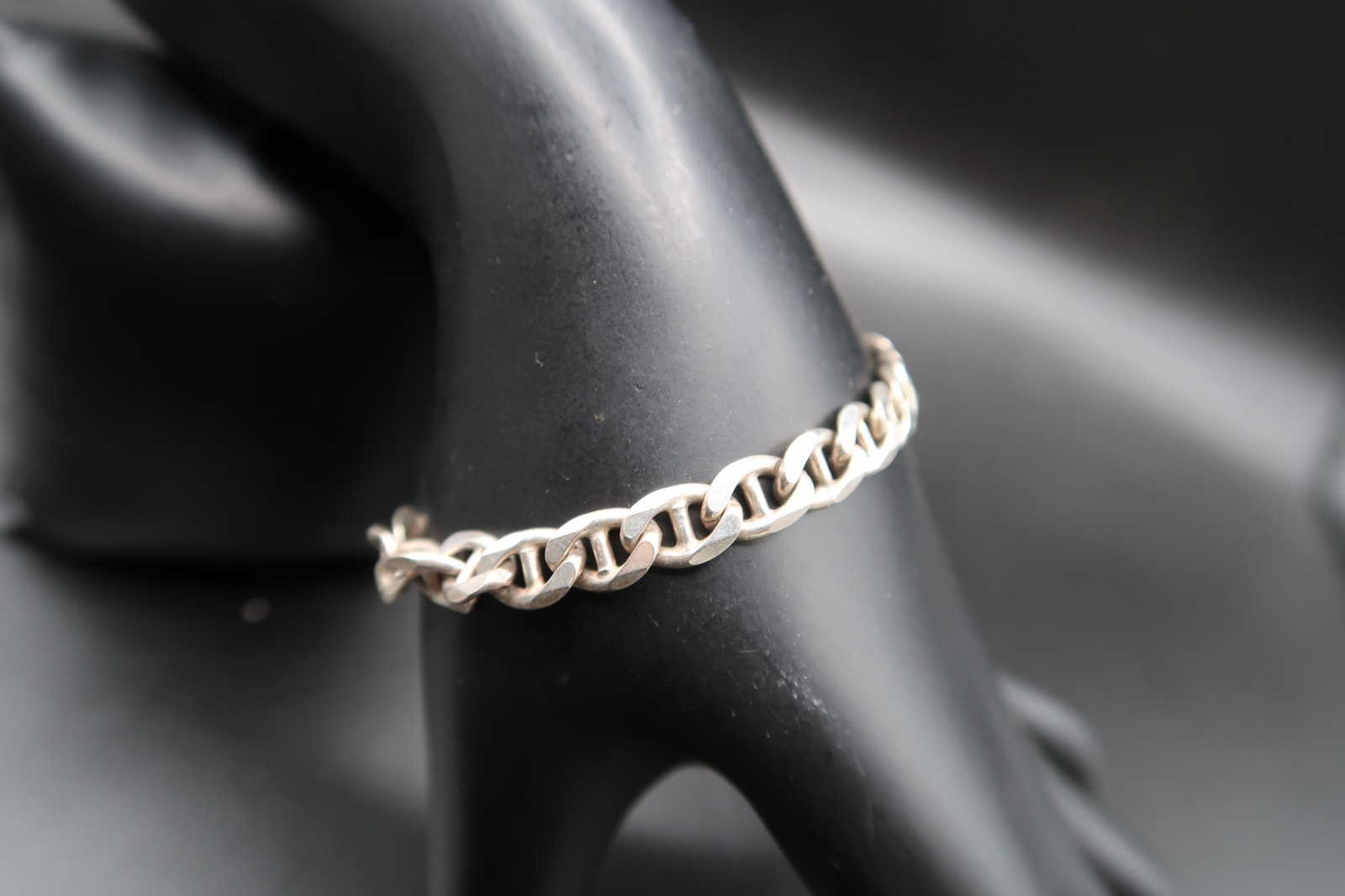 Vtg Sterling Silver Mariner or Anchor Link Bracelet 925 6.5″ Beautiful