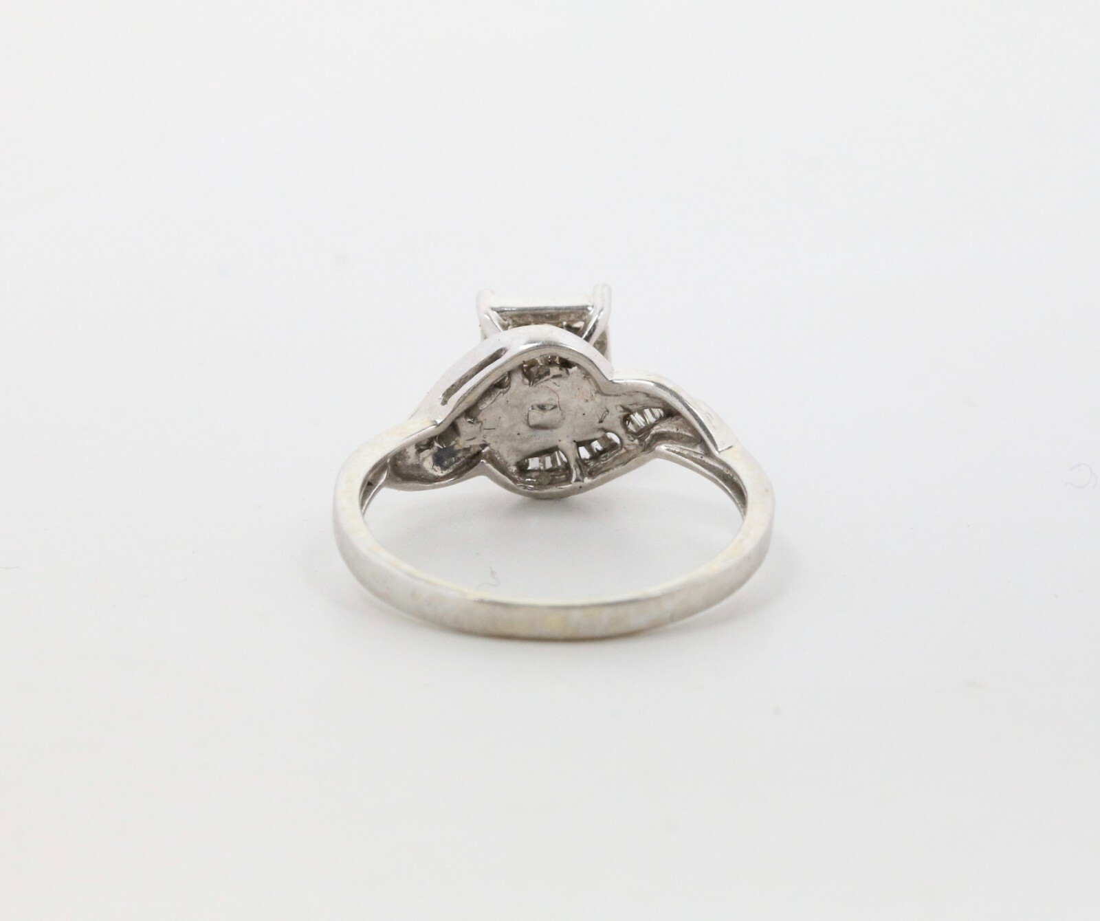 Champagne Colored Diamond Square 14K White Gold Engagement Ring