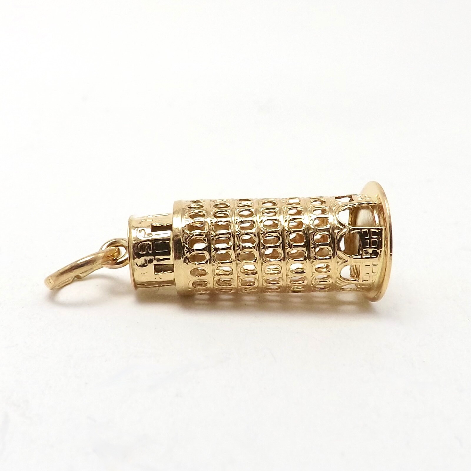 Solid 18k Gold Leaning Tower Of Pisa Charm Pendant Italy 750 Vintage