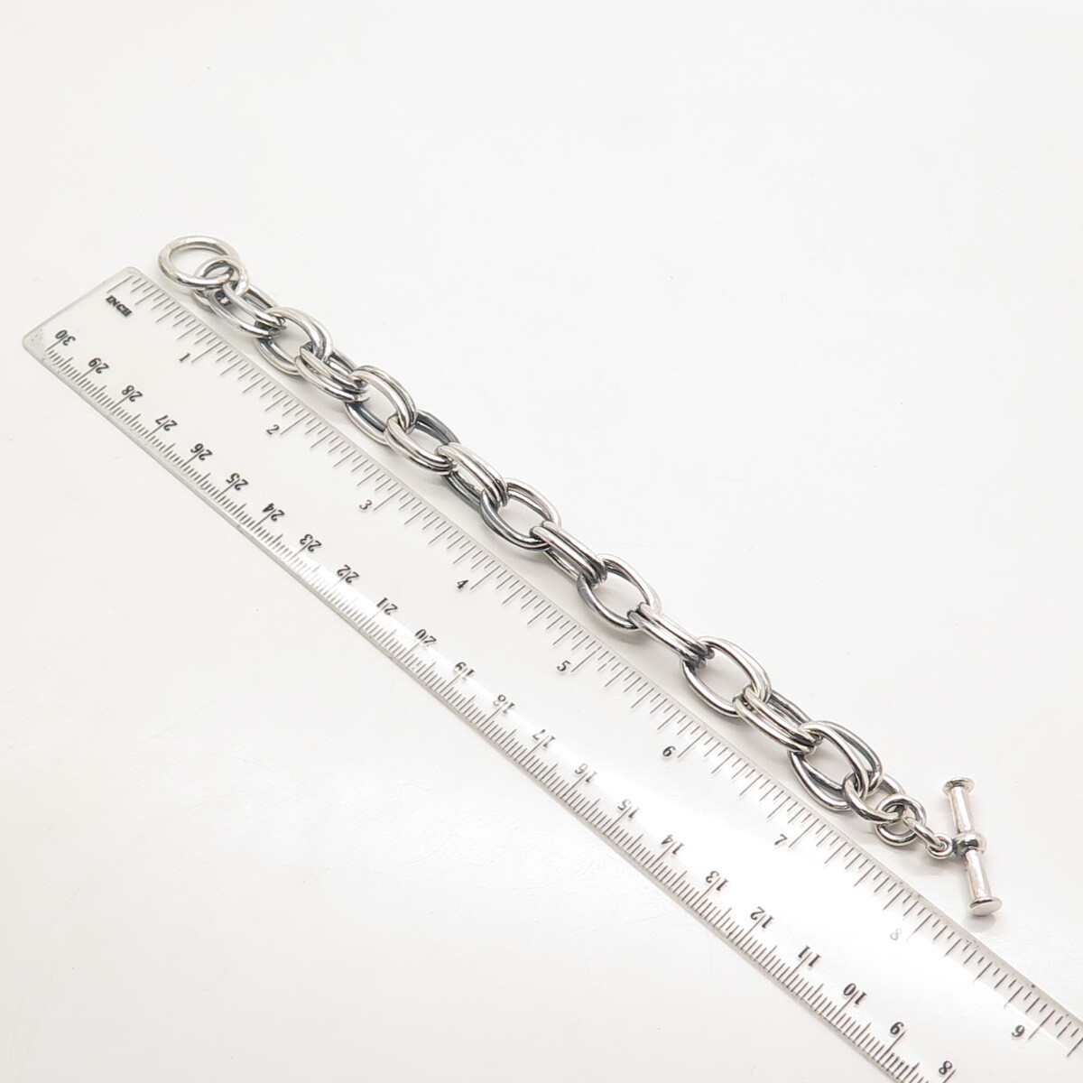 925 Sterling Silver Vintage Double Rolo Link Bracelet 6.5″