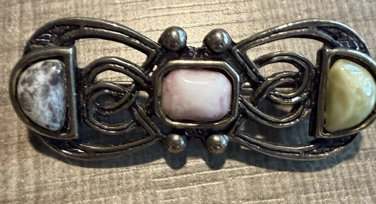 Celtic Bar Pin Stones Sterling Silver Malin