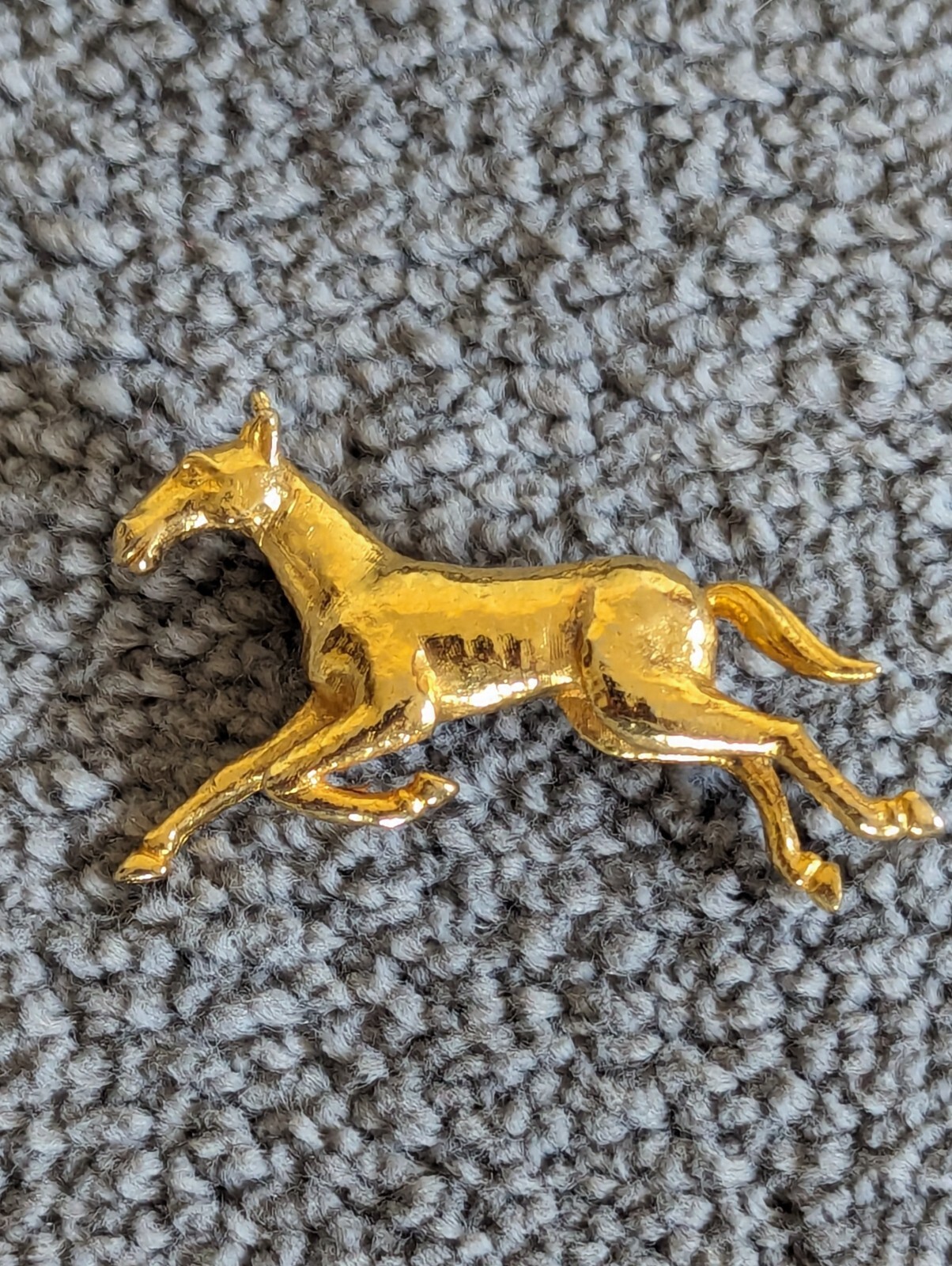 Vintage Running Horse Pin Galloping Wild Stallion Brooch Signed SPHINX Gold Tone