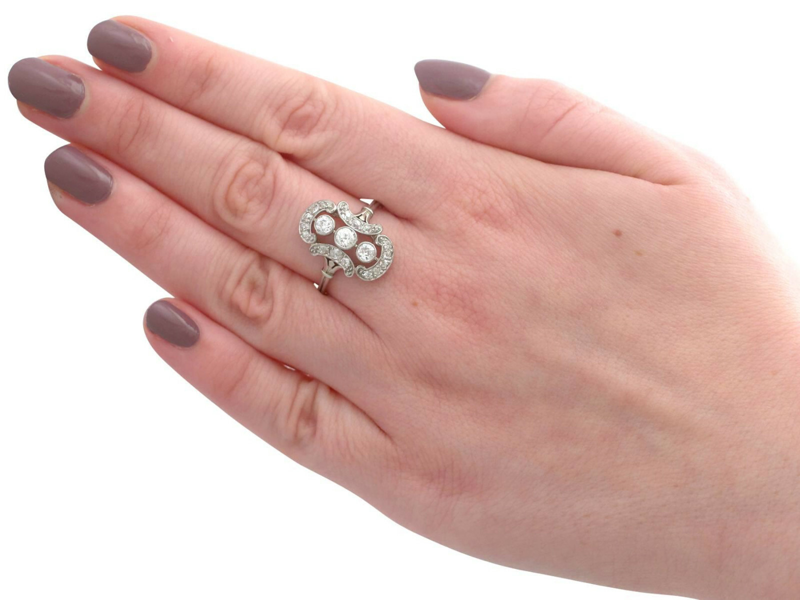 Antique Art Deco 0.35Ct Round CZ Vintage Engagement Ring Solid 925 Silver