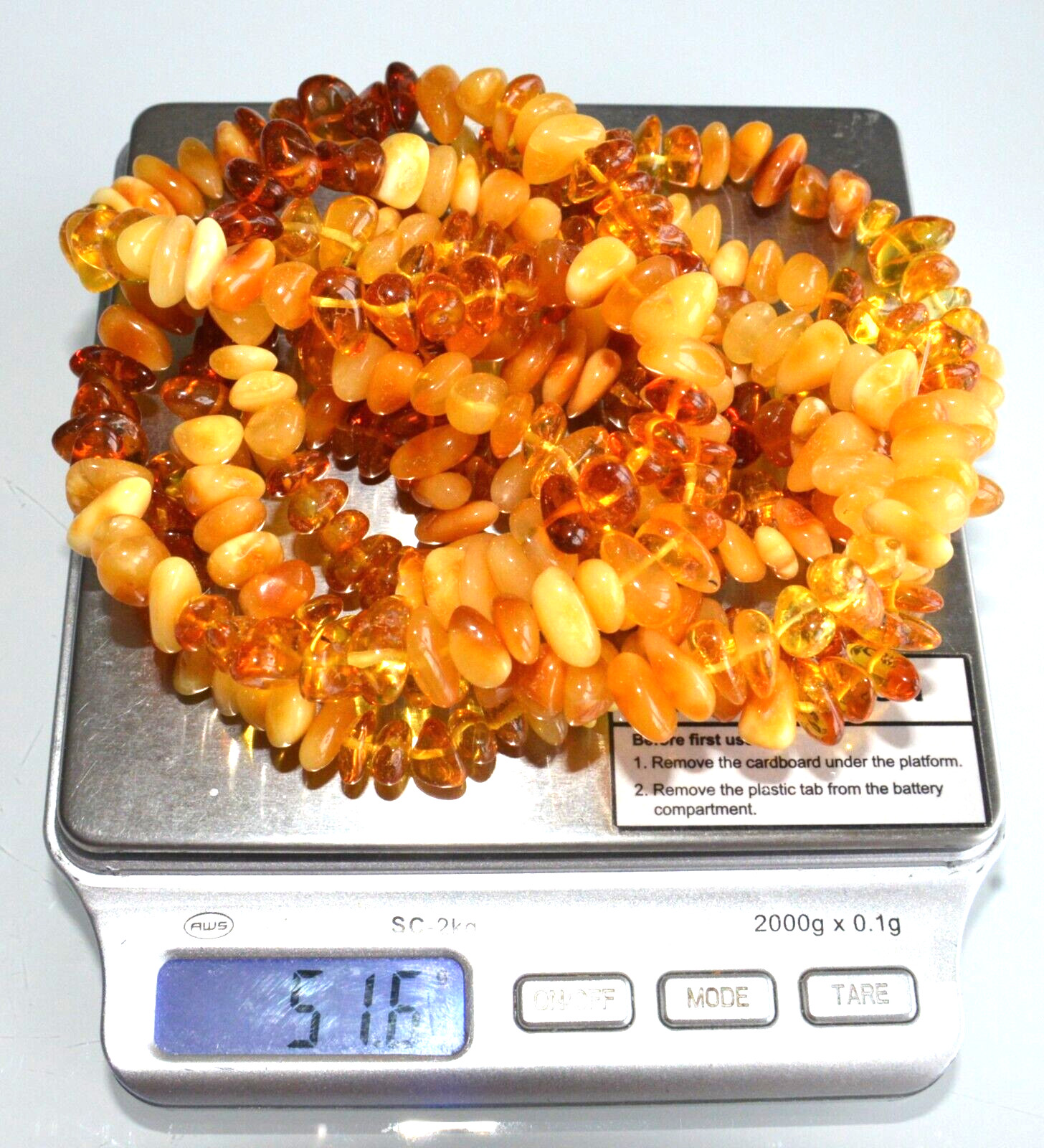 ✅135 cm=51gr RUSSIAN SOVIET BALTIC AMBER BEAD NECKLACE 琥珀 BRACELET STONE PENDANT