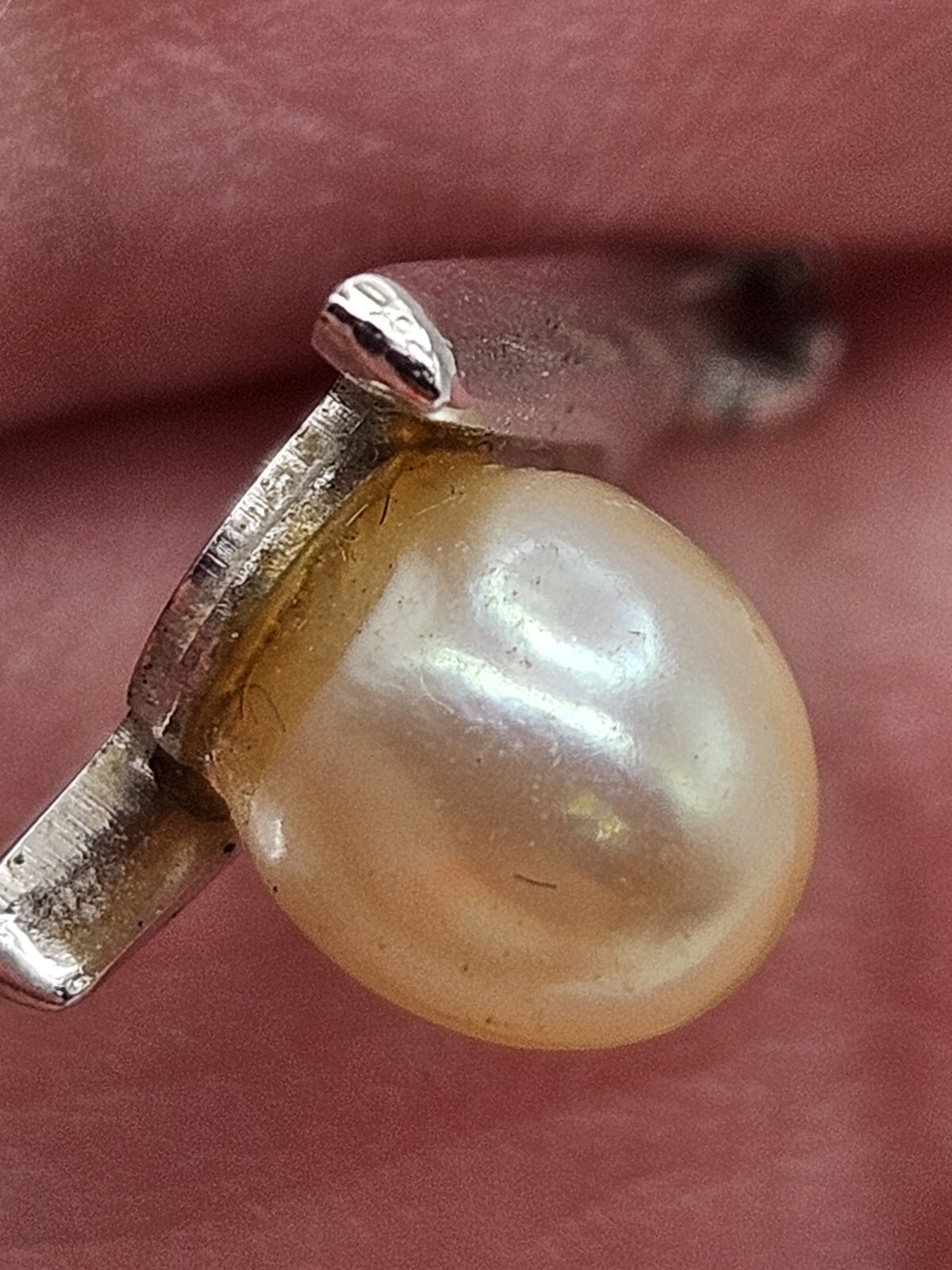Vintage Sterling Silver Pearl Minimalist Small Charm