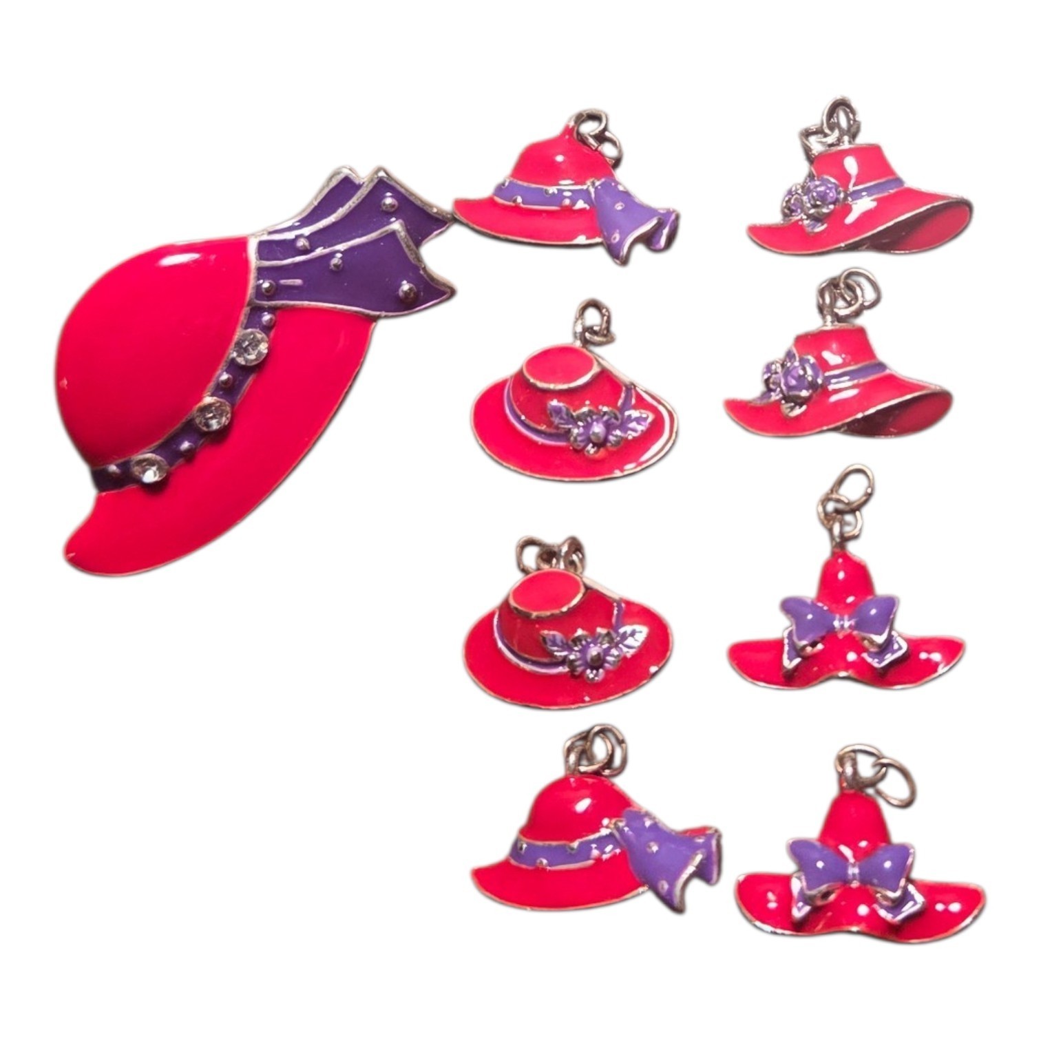 Red Hat Society Enamel Pin Brooch & Charms Retro Jewelry Vintage