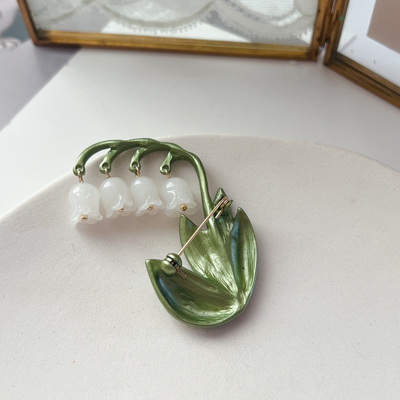 Lily Of The Valley Brooch Pin Vintage Movable Flower Brooch Pin Gift Idea