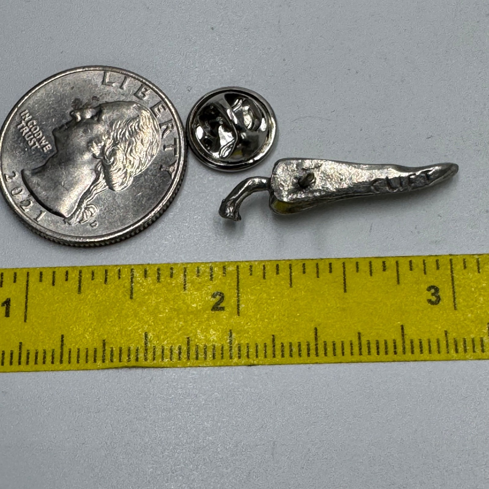 Vintage Clift Pewter Chili Pepper Lapel Pin Tie Tack Southwestern
