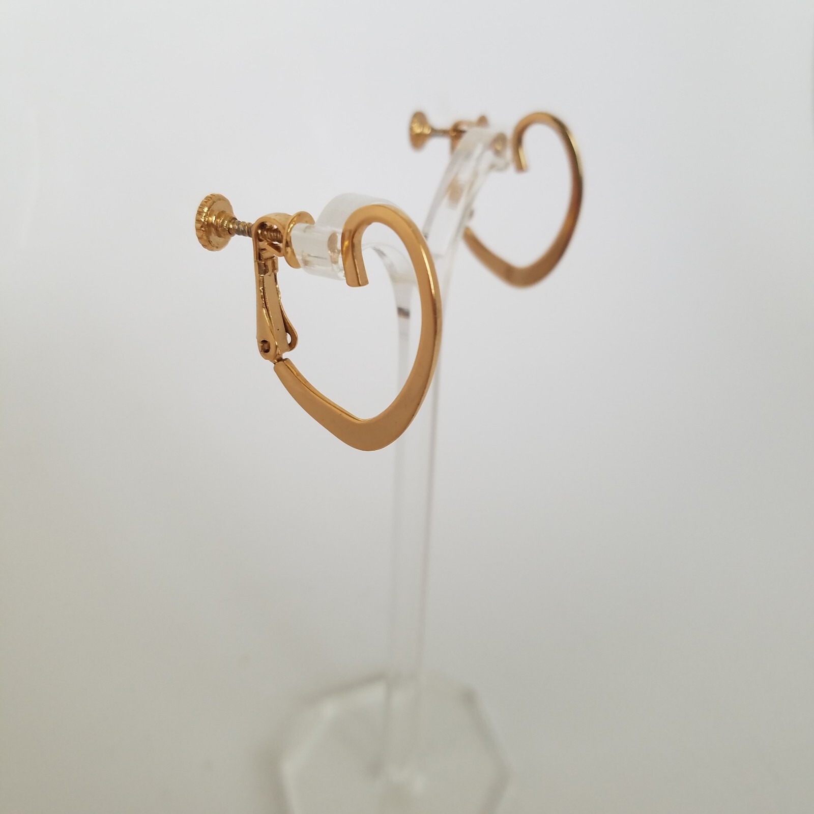 Vintage Napier Goldtone Earrings Screw Back Hoop Old Money Classic