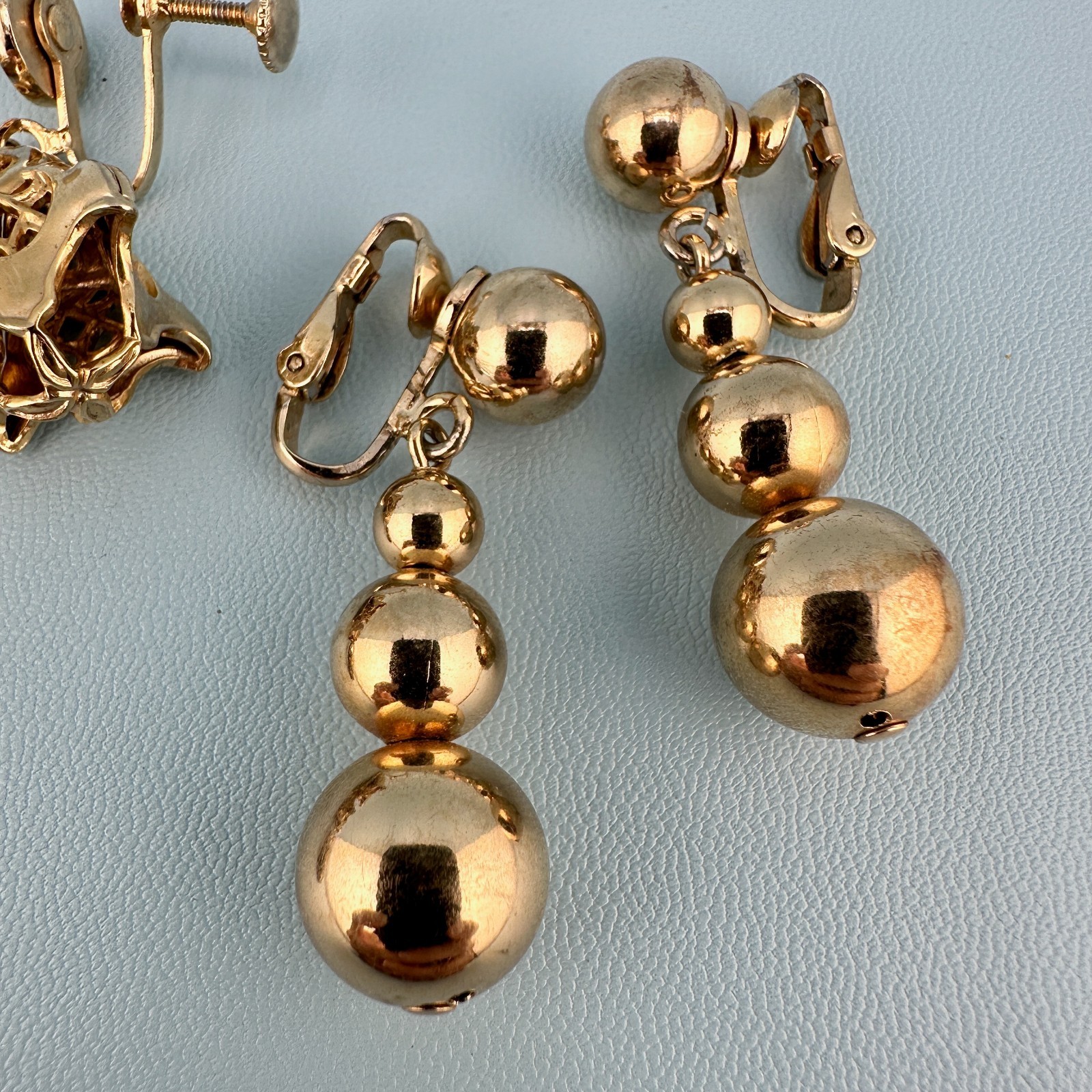 Vintage Earrings Lot Dangle Statement Balls Drop Hoop Etruscan Some Signed