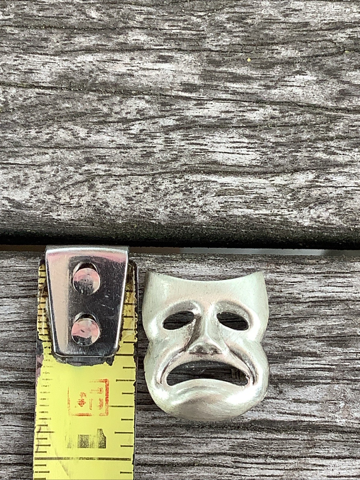 Vintage Mini Silver Mask Whimsical Pin Brooch