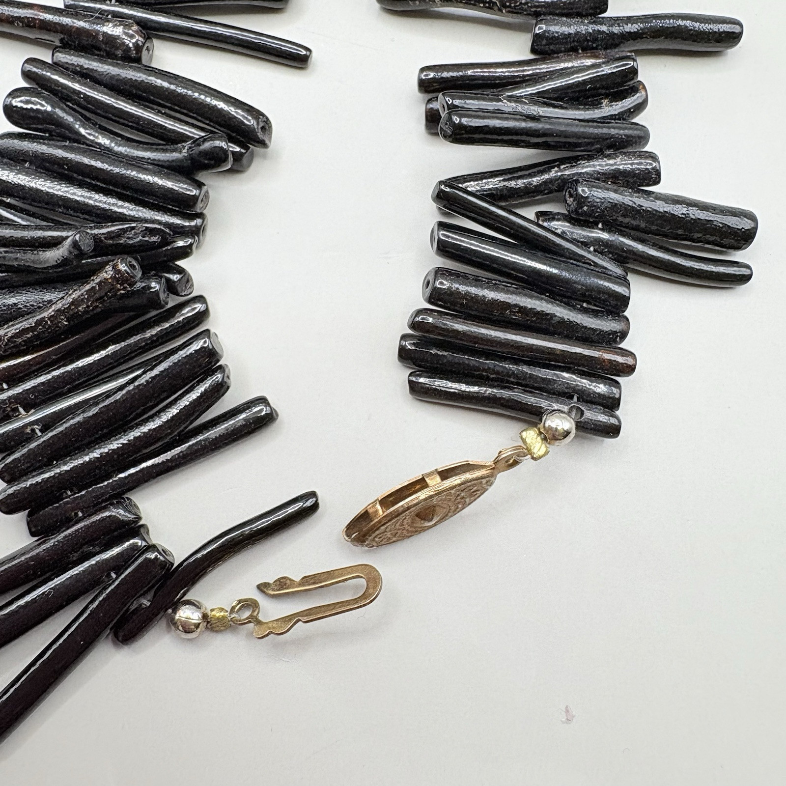 Vintage Black Branch Coral Necklace Natural Organic Statement Jewelry