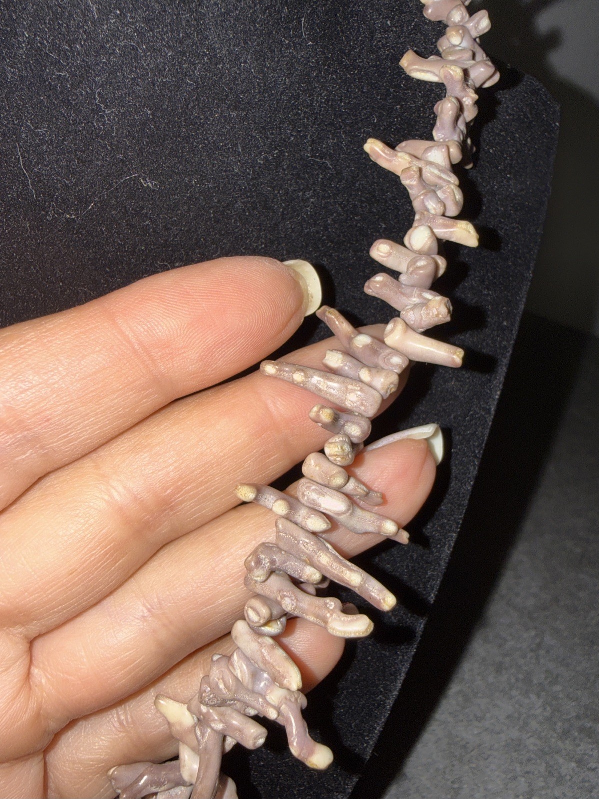 Vintage Lavender Branch Coral Necklace 18 Inch Strand