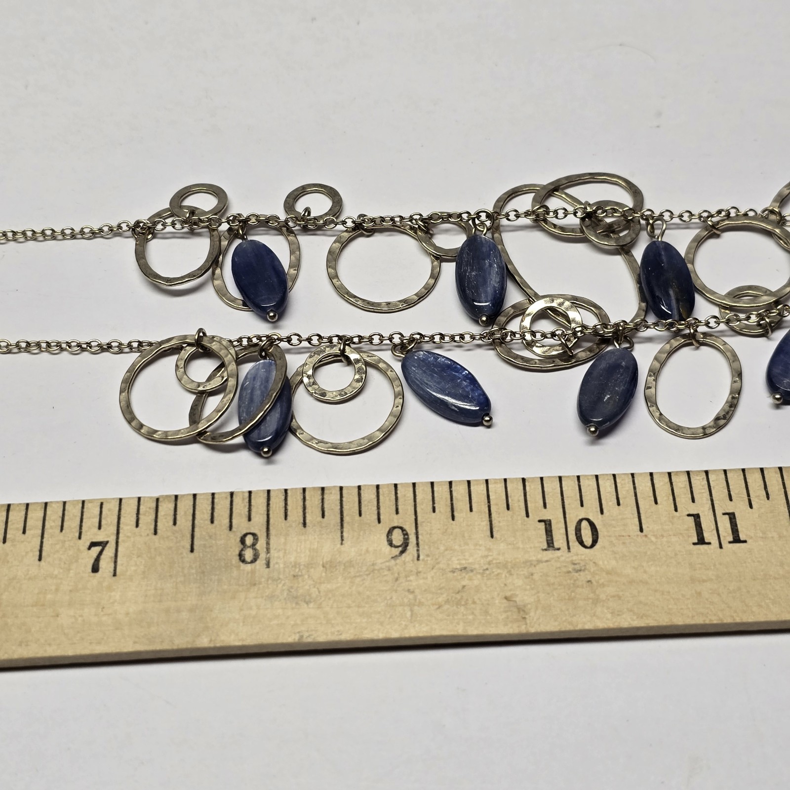 Vintage Coldwater Creek Jewelry Silvertone Chain Hoops Dangles Necklace 26″
