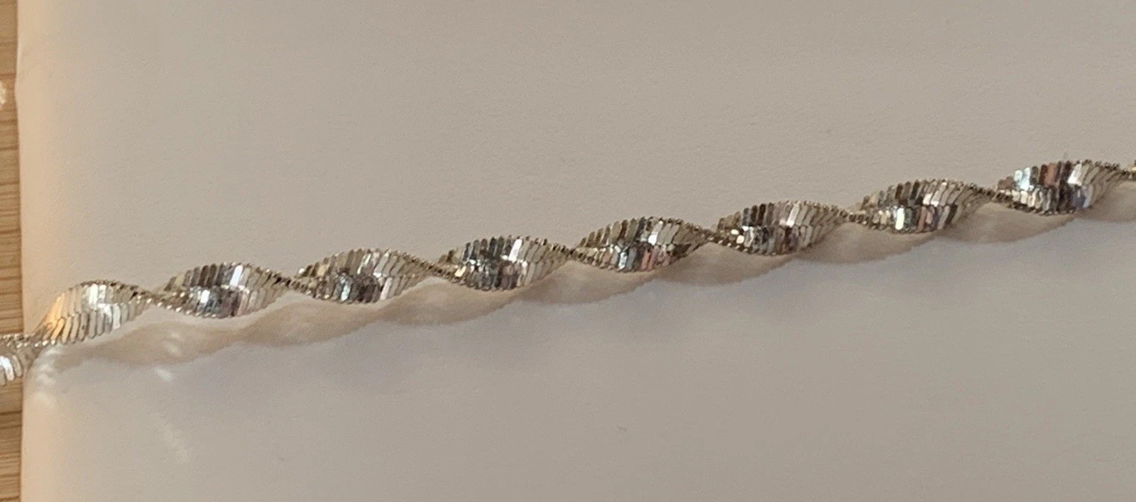 Vintage Sterling Silver 925 Twisted Herringbone Necklace Marked Italy 19 3/4”