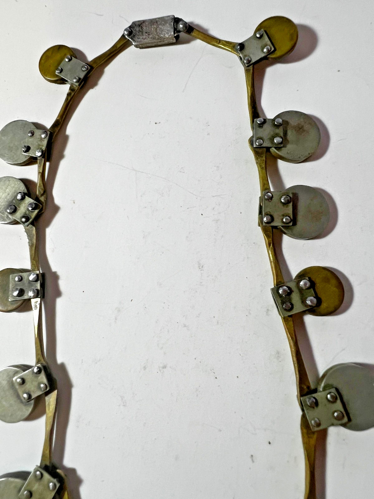 VINTAGE JHS MEXICO ARTS CRAFTS STERLING MIXED METAL IMPORTANT NECKLACE FREE SHIP