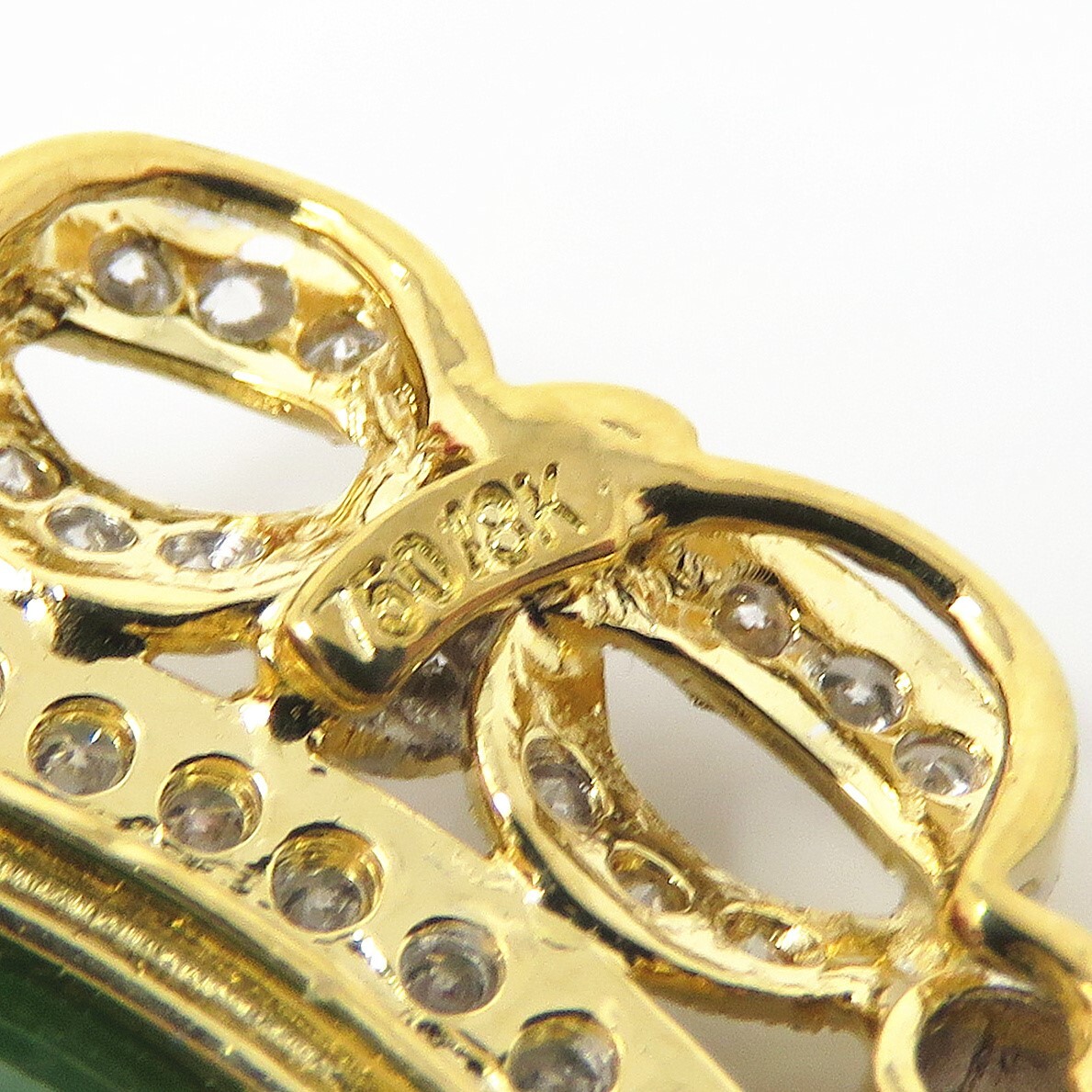 NYJEWEL GIA Certified 18k Gold Jadeite A Jade Fei Cui & 3.8ct Diamond Brooch 翡翠
