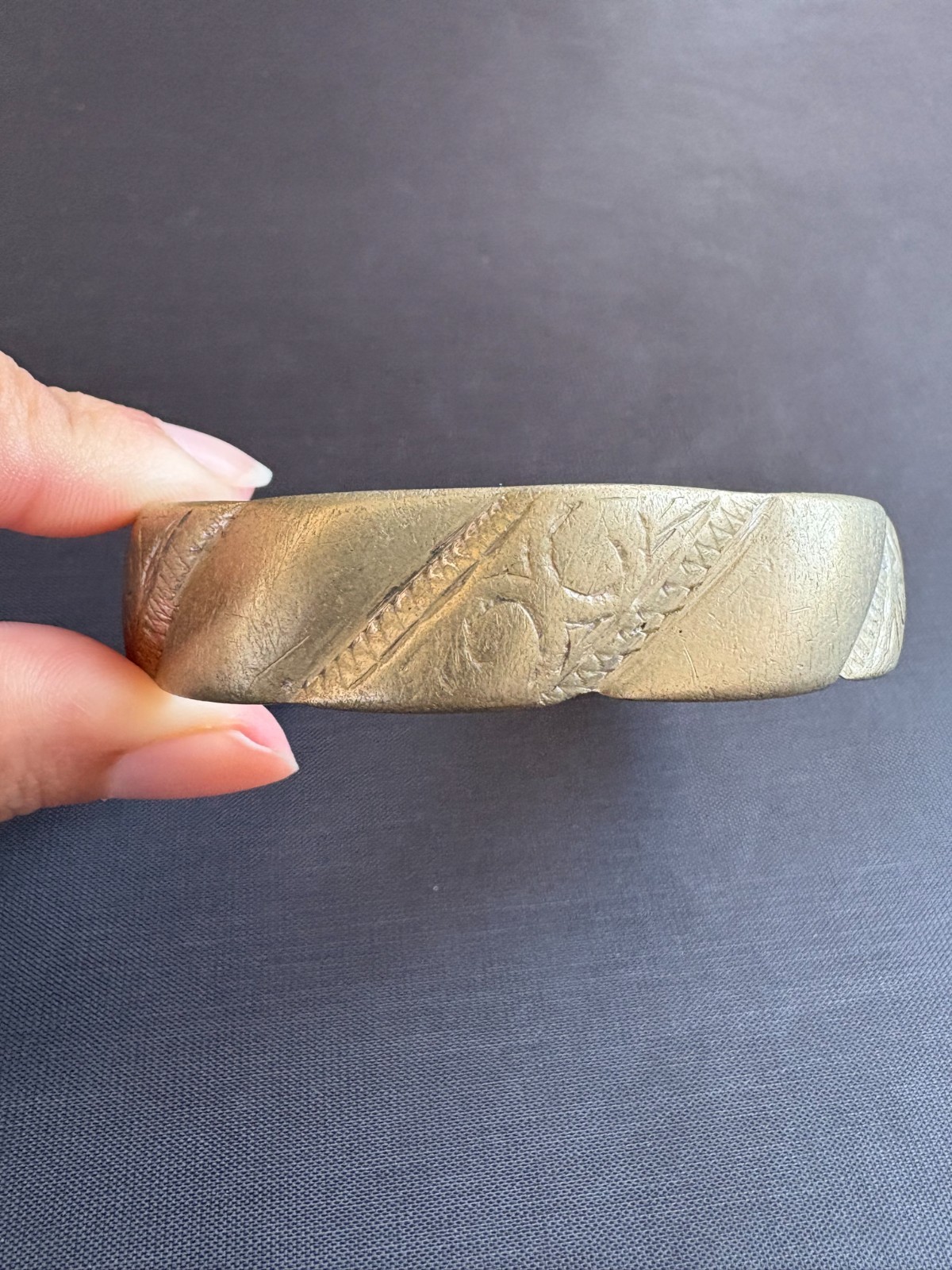 Antique Handmade Bronze Bracelet Old Berber Moroccan Bangle Tribal Ethnic Cuff