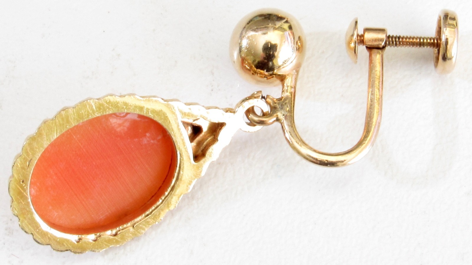 10K Gold – BDA Cameo Tear Drop, Screw Type Earrings – FREE Shipping!