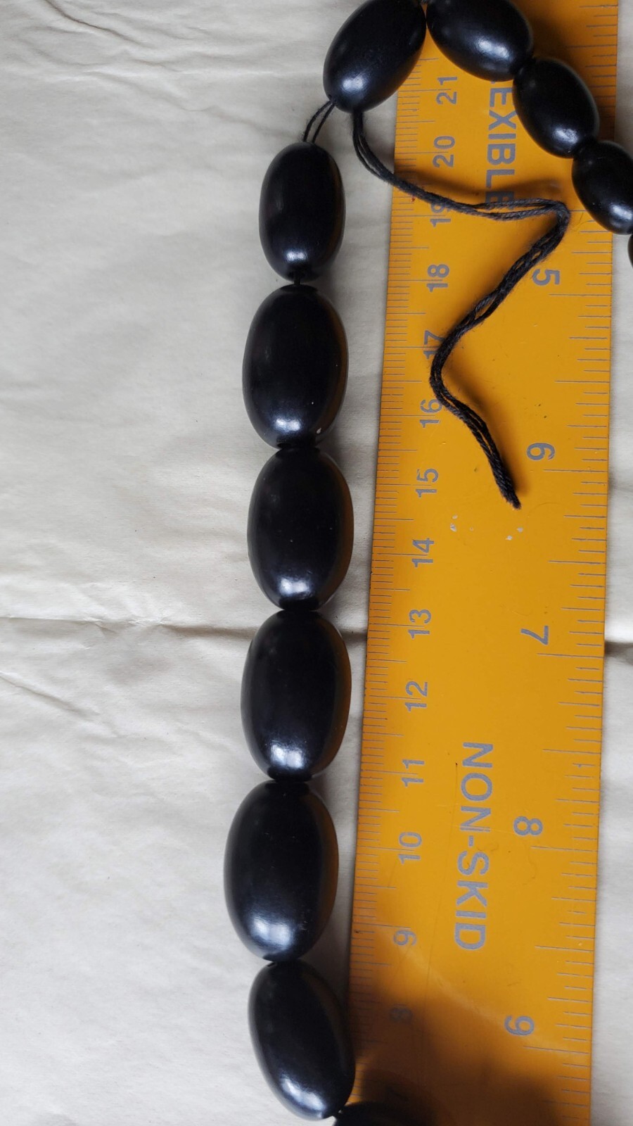 Antique very light olive beads necklace