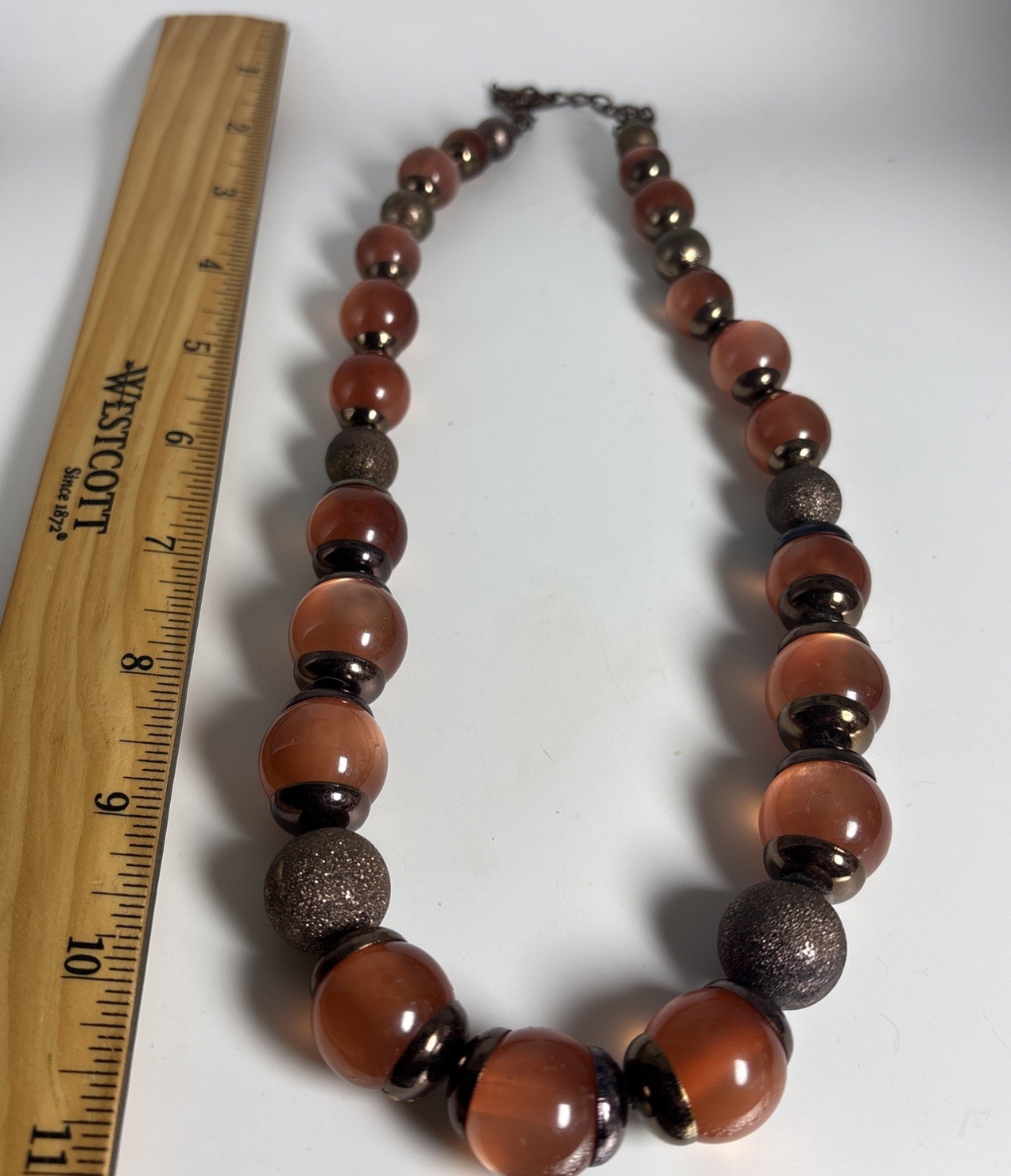 Vintage Coldwater Creek Jewelry Large Orange And Brown Beads