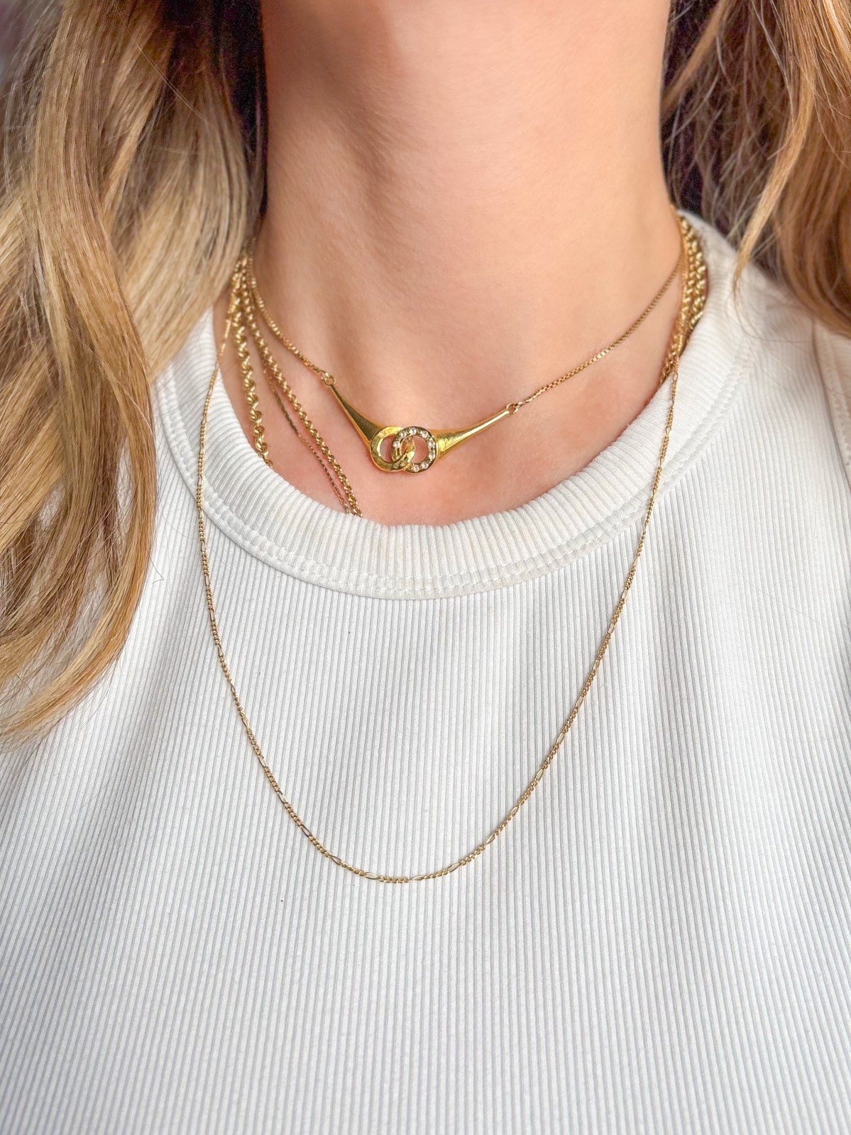 Vintage Figaro 14k Yellow Gold 20.25 Inch Necklace