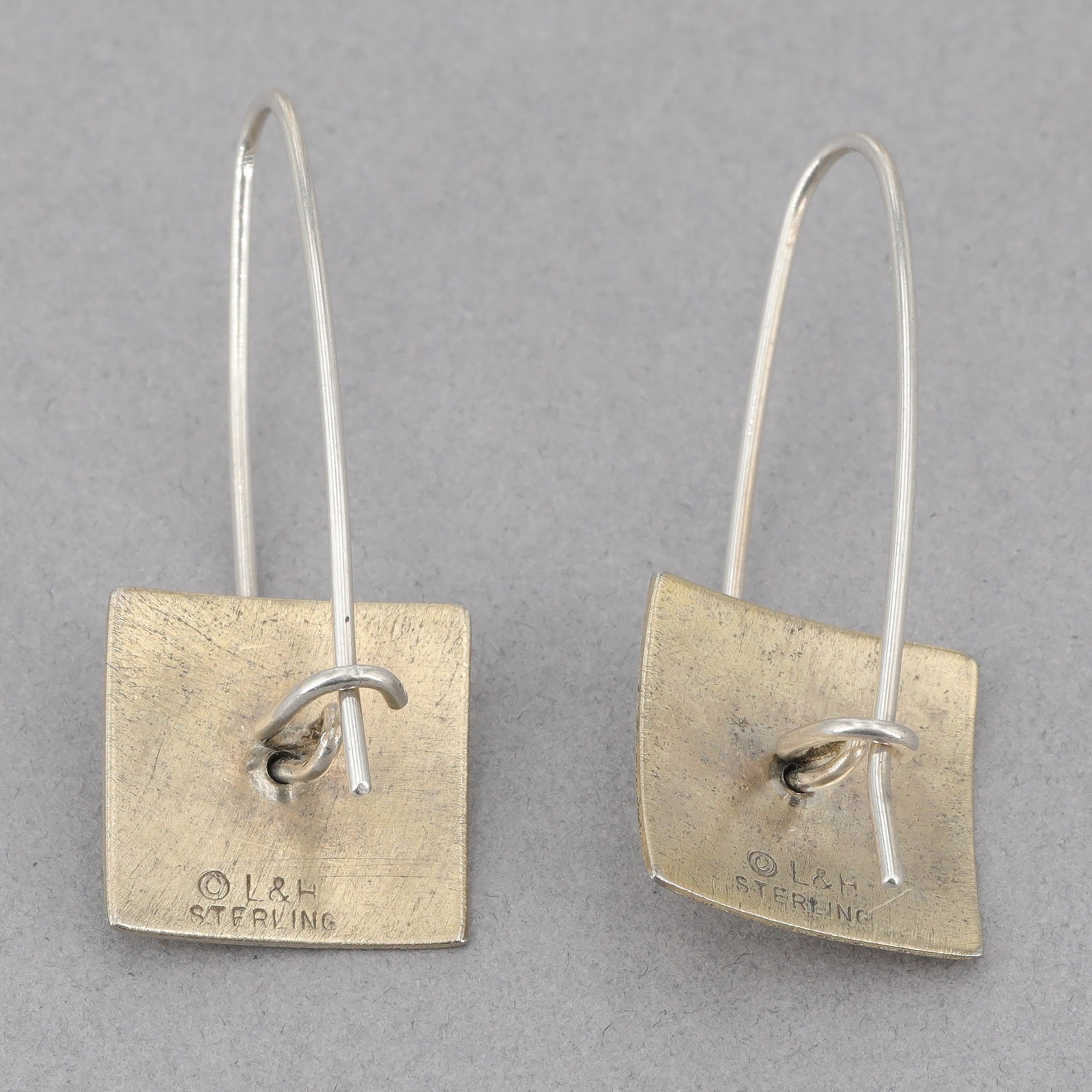 Vintage Lewis & Heubner Handcrafted Sterling Silver Modernist Kinetic Earrings
