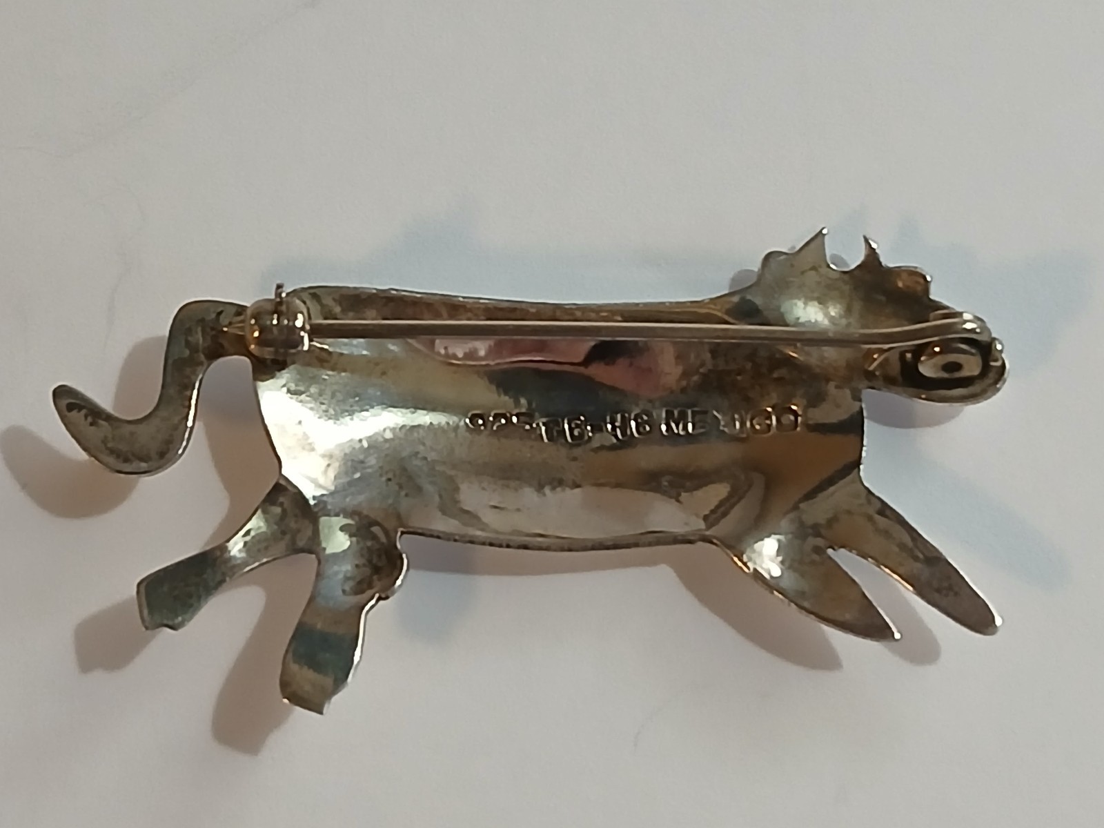 Vintage Sterling Silver 925 Taxco Cow Brooch Pin TB-48 Taller Borda Workshop Mex