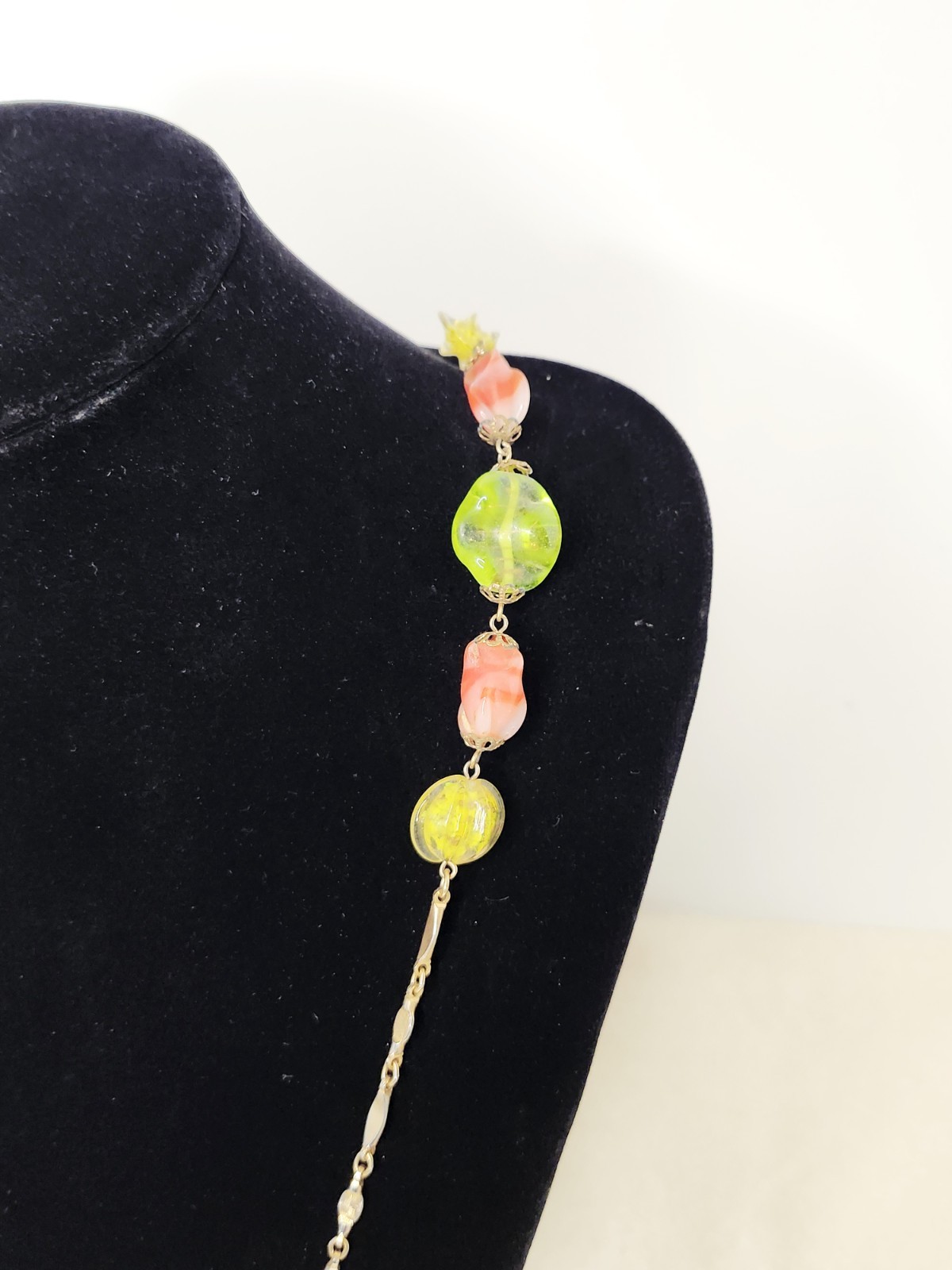 Vintage 36″ Long Artisan Crafted Art Glass Beaded Necklace – Venetian Or Czech?