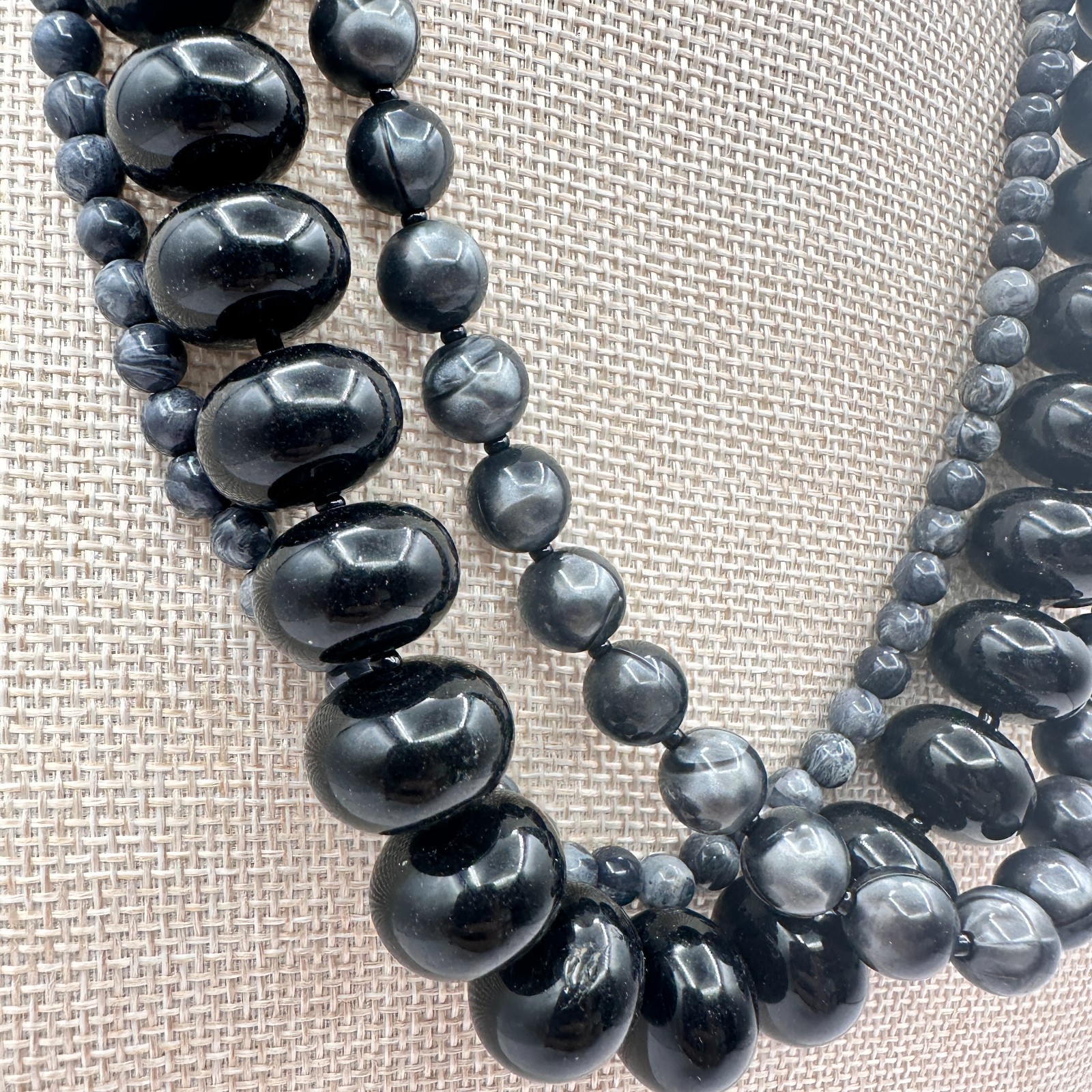 Vintage 90s Multi-Strand Beaded Statement Necklace Boho Women’s Classic Jewelry