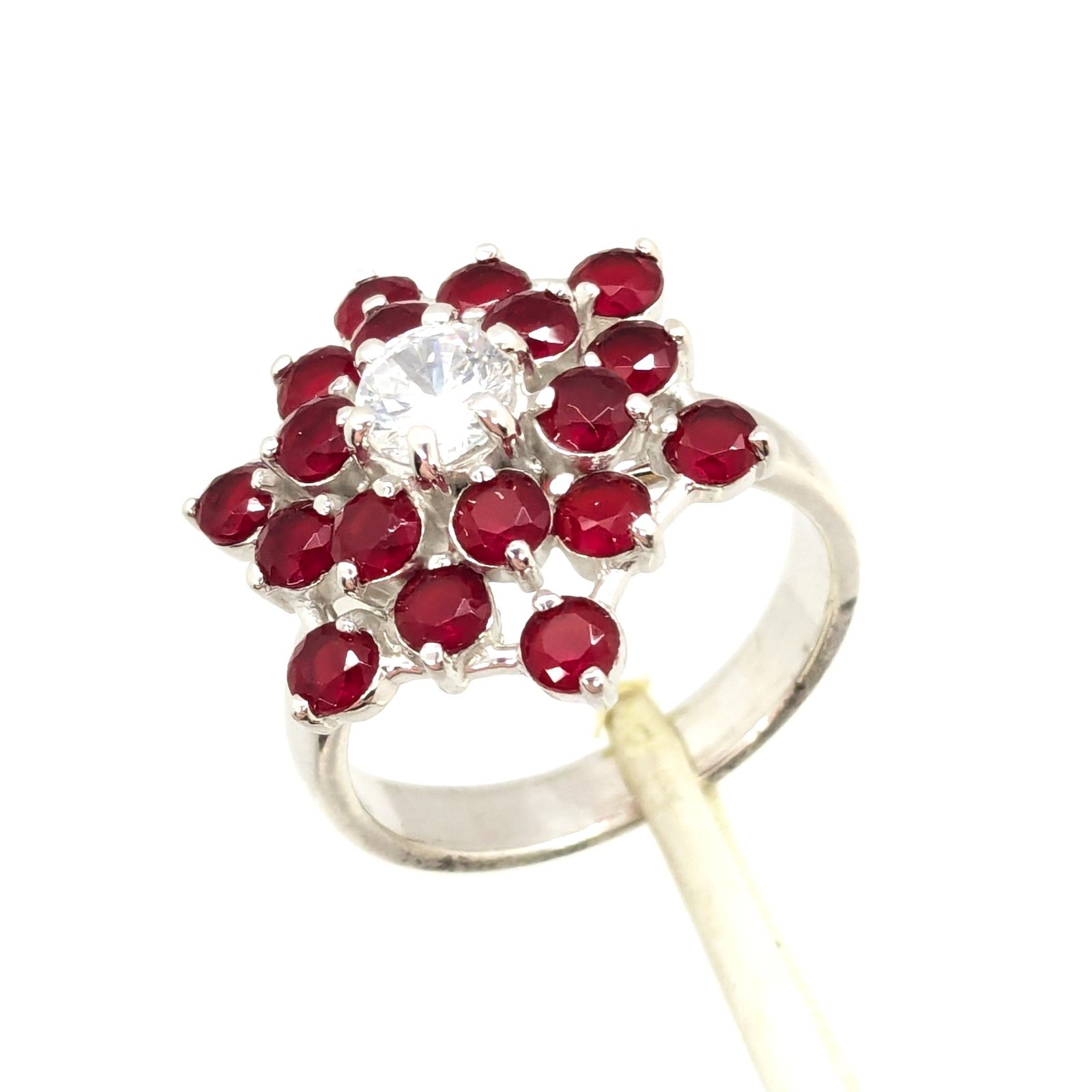 Vintage Luxury RING Sterling Silver 925 with Bright Stones -size: 7.5 (18mm) #68