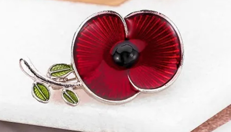 Red Poppy Enamel Lapel Pin *New*