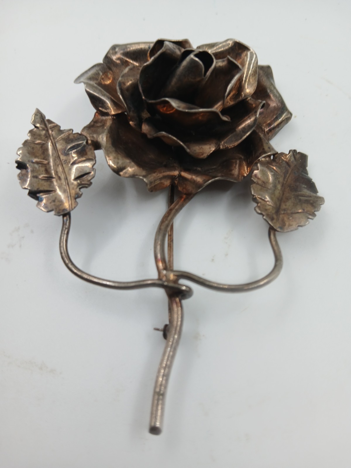 Vintage Copper Brass Flower Bangle Cuff Bracelet Boho Large