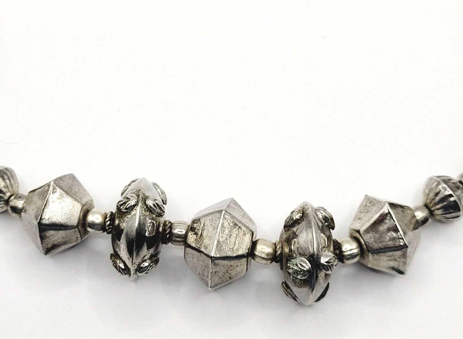 Unique Style Native Brutalist Industrial Silver Tone Metal Vtg Necklace 29 Inch