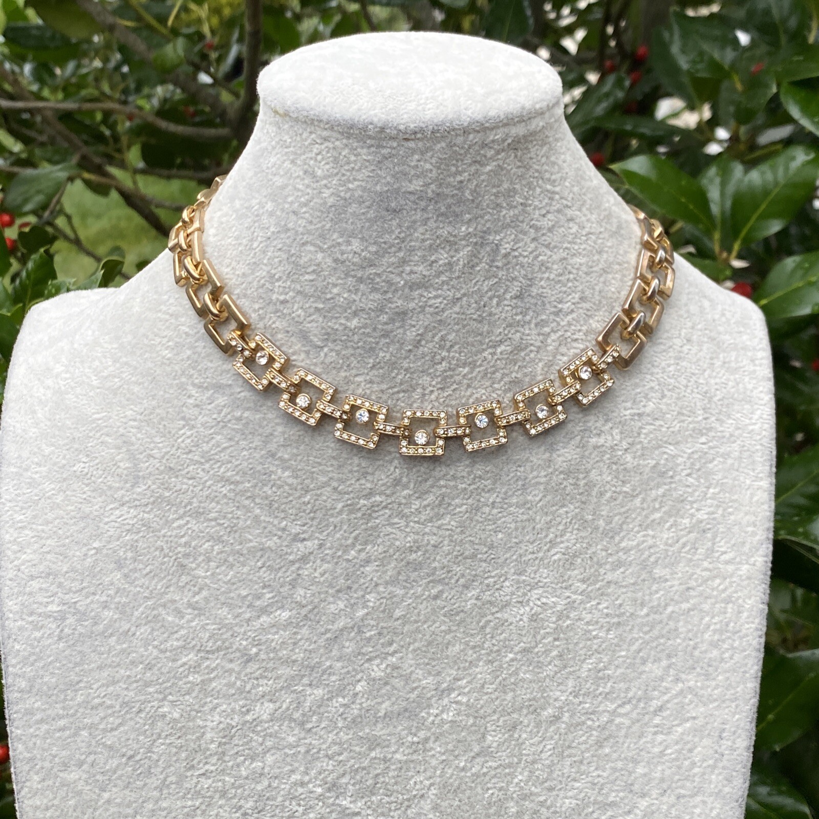 Vintage Choker Necklace Estate Jewelry Pre-Owned Gold Wash