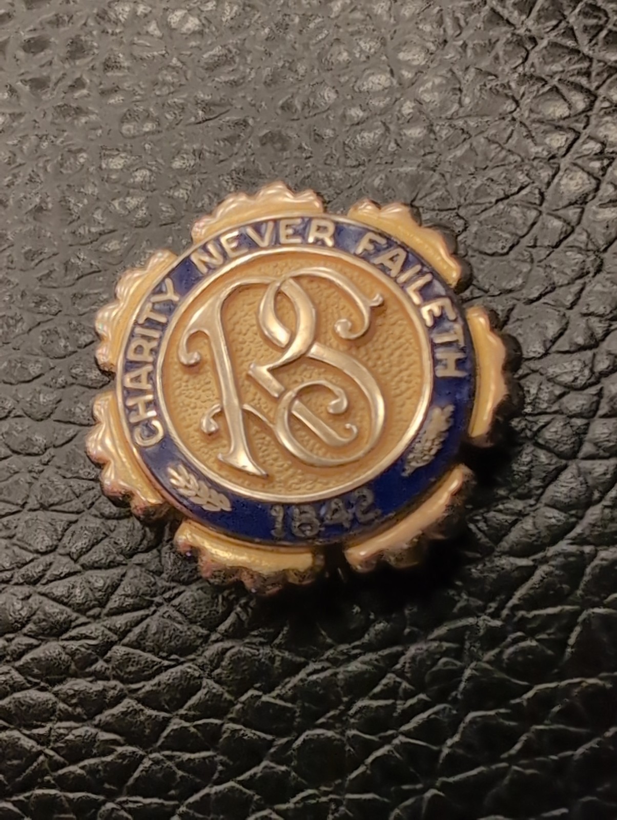 Gold Filled LDS Mormon Relief Society Charity Never Faileth Lapel Pin 1/10 12k