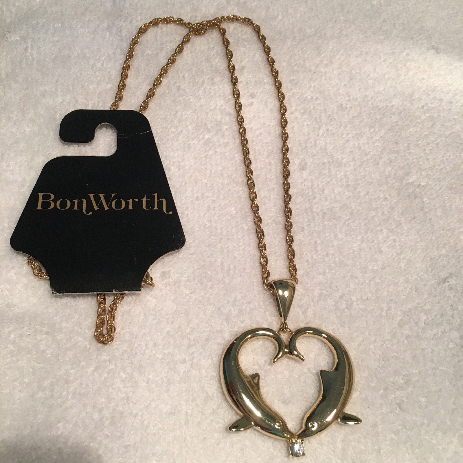 Fabulous Bon Worth Vintage Gold Tone Micky Mouse Pendant Necklace