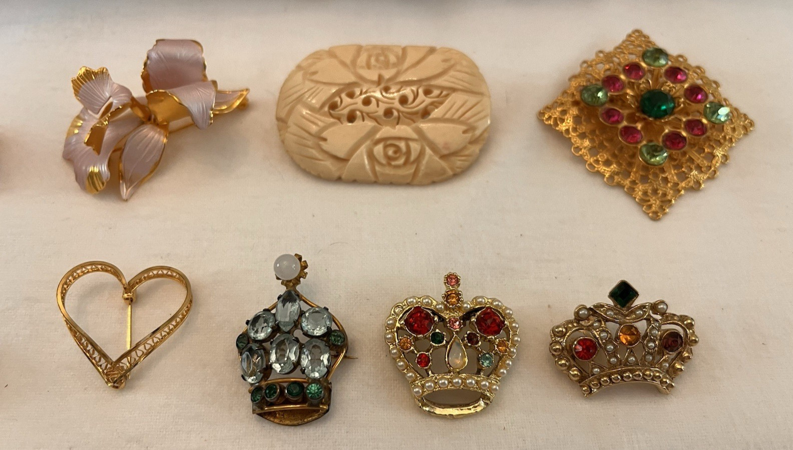 Vintage Lot Brooches/Pins, Earrings Florenza-Trifari-Coro-SaraCov