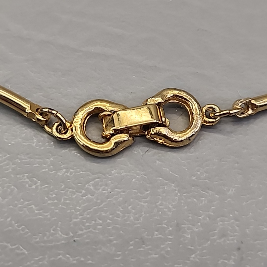 Vintage Modernist Necklace Gold Tone Geometric Dangle Pendant Articulated READ